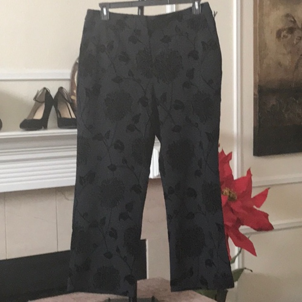 PANTS...  black pants/suede imprints - size 14